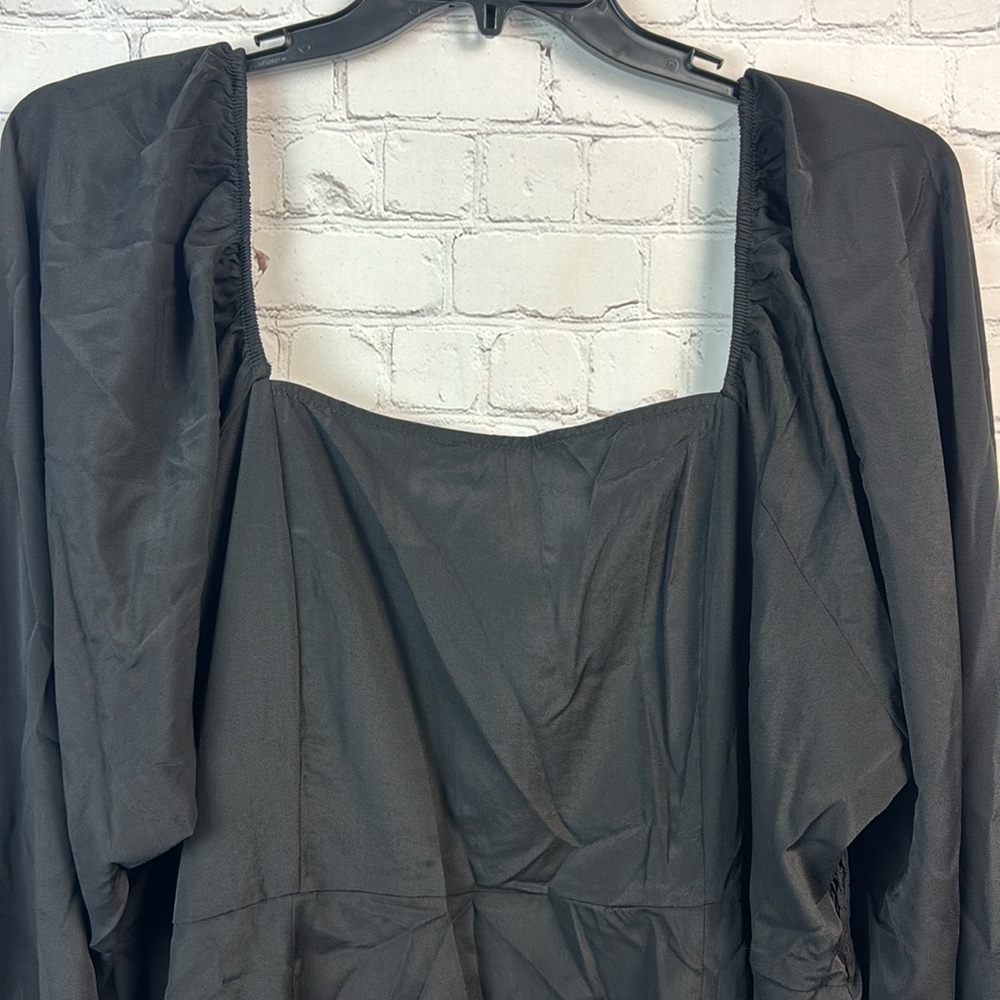 BloomChic Elegant Black Long Sleeve Dress with Ruffle Detail Plus Size 3X - Picture 5 of 8